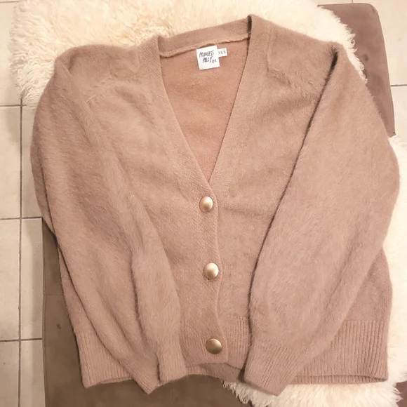 Princess Polly Merlo Sweater Cardigan Tan XS/S - Picture 4 of 8